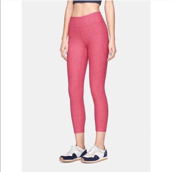 Outdoor Voices Warmup Leggings in Flamingo Pink 3/4 - Picture 1 of 5